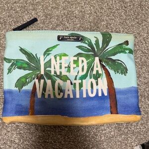 Kate Spade “I Need a Vacation” Palm Tree Vacation Pouch